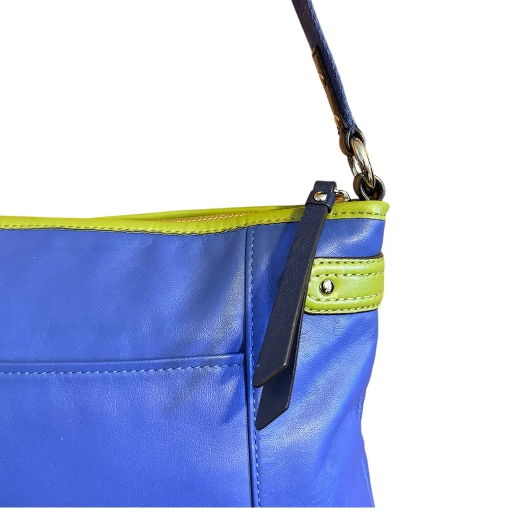 Coach Daisy Spectator Blue & Lime Leather Crossbody Bag F28940 - Picture 7 of 16